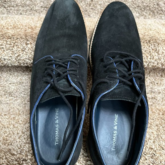 Thomas & Vine Men\'s Navy Lace-up Suede Shoes main image 2